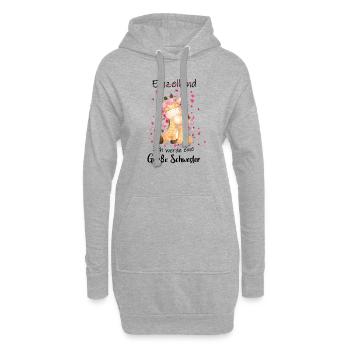 Einzelkind Tochter Ich Werde Große Schwester 2022 - Hoodie-Kleid - Grau meliert - Vorne