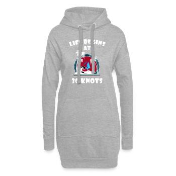 Life begins at 30 knots - Sweat-shirt à capuche long Femme - gris chiné - Devant