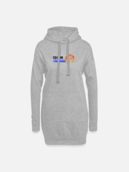 Equador Souvenir Urlaub Reise Palmen Retro Sunset - Hoodie-Kleid - Grau meliert