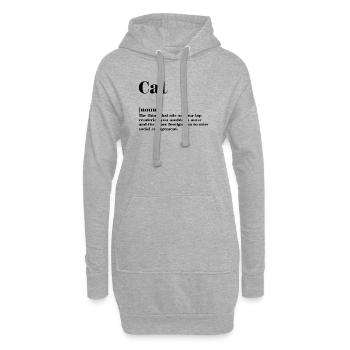Définition chat - Sweat-shirt à capuche long Femme - gris chiné - Devant