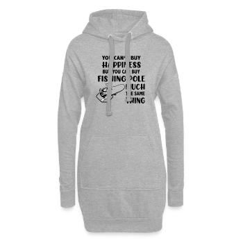 Fischen angeln Angler Spruch - Hoodie-Kleid - Grau meliert - Vorne