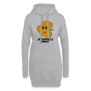 PROUT - Sweat-shirt à capuche long Femme - gris chiné - Devant