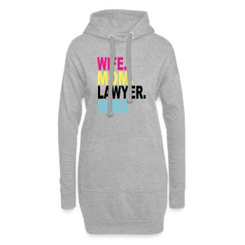 Femme Maman Avocate Héros - Sweat-shirt à capuche long Femme - gris chiné - Devant
