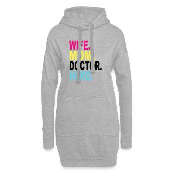 Femme Maman Docteur Héros - Sweat-shirt à capuche long Femme - gris chiné - Devant