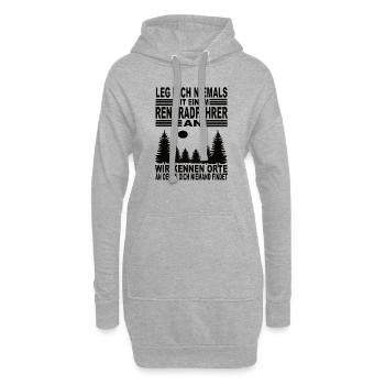 Leg Dich Niemals Mit einem Rennradfahrer An - Hoodie-Kleid - Grau meliert - Vorne