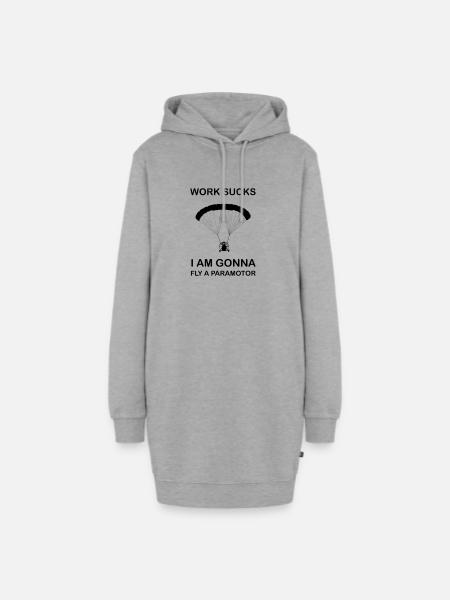 Le travail est nul Je vais voler paramoteur parapente - Sweat-shirt à capuche long Femme - gris chiné
