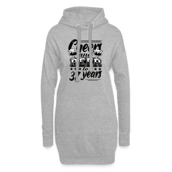 37 ans - Sweat-shirt à capuche long Femme - gris chiné - Devant