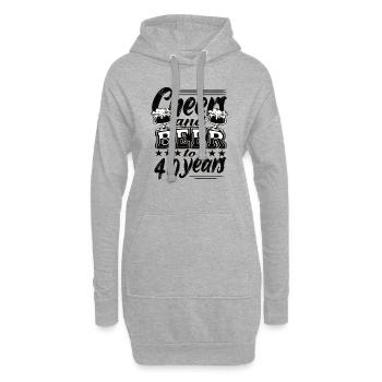 40 Geburtstag - Hoodie-Kleid - Grau meliert - Vorne