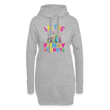 Lapin de Pâques Oeufs de Pâques - Sweat-shirt à capuche long Femme - gris chiné - Devant