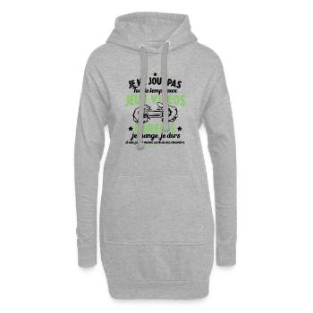 Je ne joue pas tout le temps aux jeux vidéos - Sweat-shirt à capuche long Femme - gris chiné - Devant