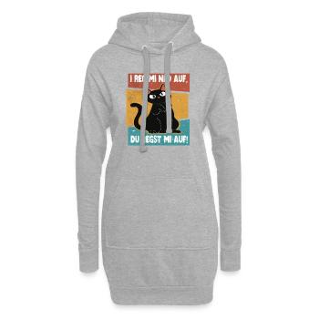 Je m'inscris sur la conception des chats avec un c - Sweat-shirt à capuche long Femme - gris chiné - Devant
