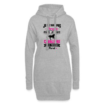 Je ne suis pas parfaite mais je suis cavalière - Sweat-shirt à capuche long Femme - gris chiné - Devant