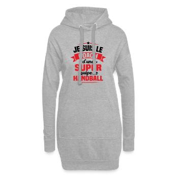 Je Suis Le Coach D'une Super Équipe De Handball - Sweat-shirt à capuche long Femme - gris chiné - Devant