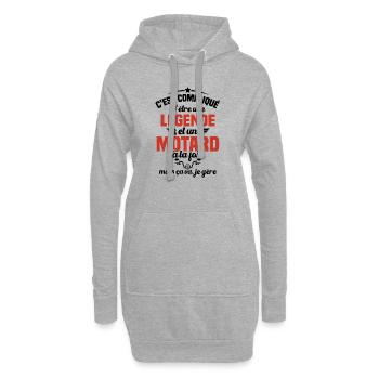 Legende et Motard, Humour Cadeau Motard - Sweat-shirt à capuche long Femme - gris chiné - Devant
