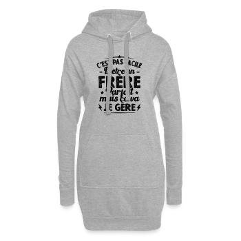 Pas facile d'être un frère parfait humour cadeau - Sweat-shirt à capuche long Femme - gris chiné - Devant