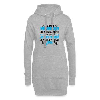Je suis mécanicien je ne m'arrête humour cadeau - Sweat-shirt à capuche long Femme - gris chiné - Devant