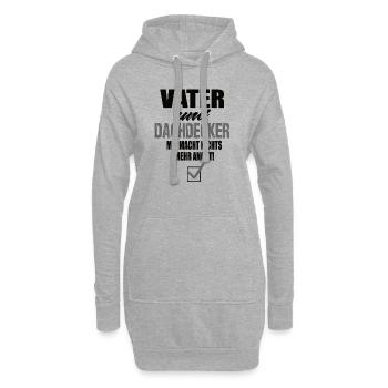Vater und Dachdecker - Hoodie-Kleid - Grau meliert - Vorne
