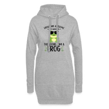 Frosch Liebhaber Kinder Frösche - Hoodie-Kleid - Grau meliert - Vorne