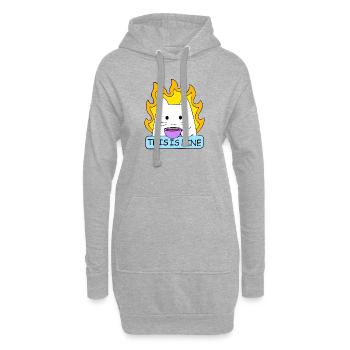 Das ist eine feine Katze - Hoodie-Kleid - Grau meliert - Vorne