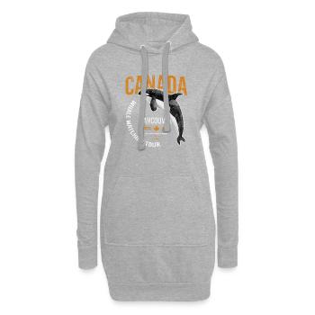 Canada Vancouver Whale Orca Cadeau - Sweat-shirt à capuche long Femme - gris chiné - Devant