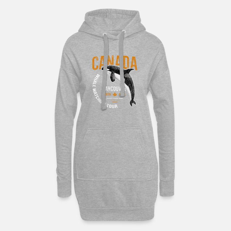 Canada Vancouver Wal Orca Geschenk - Hoodie-Kleid - Grau meliert