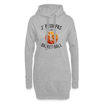 j'peux pas j'ai basket - Basketball - basket-ball - Sweat-shirt à capuche long Femme - gris chiné - Devant