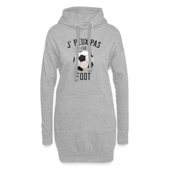 J'peux pas j'ai foot - Sweat-shirt à capuche long Femme - gris chiné - Devant