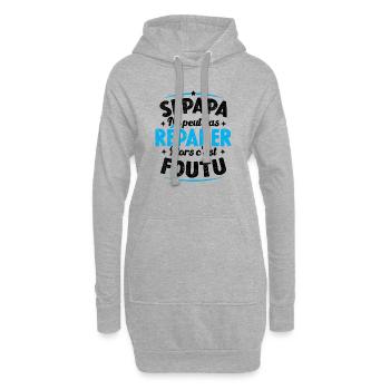 Si Papa Ne Peut Pas Réparer Alors C'est Foutu - Sweat-shirt à capuche long Femme - gris chiné - Devant