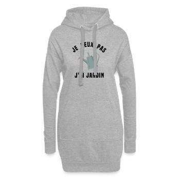 Je Peux Pas J'ai Jardin Cadeau De Jardinage - Sweat-shirt à capuche long Femme - gris chiné - Devant