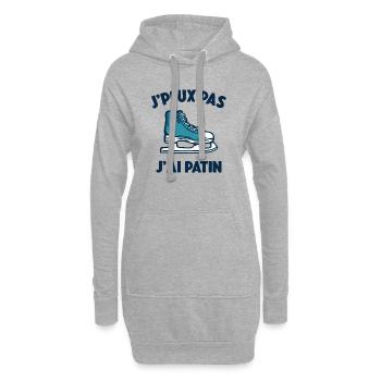 Je peux pas j'ai patin humour cadeau patinage - Sweat-shirt à capuche long Femme - gris chiné - Devant