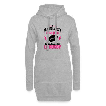 Je suis juste une fille qui aime le rugby - Sweat-shirt à capuche long Femme - gris chiné - Devant