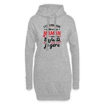 C'est compliqué d'être une Maman avec 3 Enfants - Sweat-shirt à capuche long Femme - gris chiné - Devant