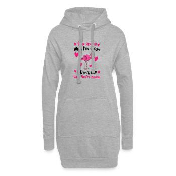 Flamingo Pink Flamingo Flamingo Geschenk - Hoodie-Kleid - Grau meliert - Vorne