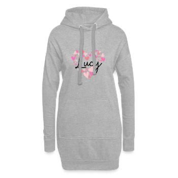 Ich liebe Lucy - Hoodie-Kleid - Grau meliert - Vorne