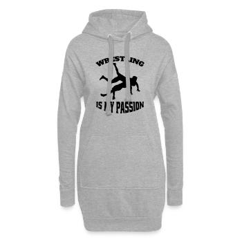 Lutte Drôle Cadeau Lutte Spell Wrestling - Sweat-shirt à capuche long Femme - gris chiné - Devant