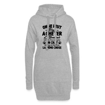 On peut adopter un chat Humour Cadeau - Sweat-shirt à capuche long Femme - gris chiné - Devant