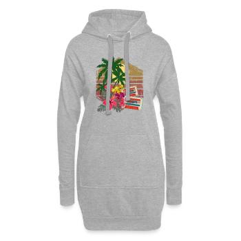 Palmen - Hoodie-Kleid - Grau meliert - Vorne