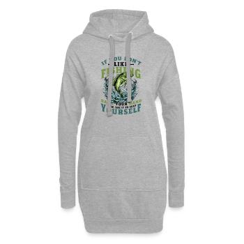 Drôle de pêche en disant Fischer - Sweat-shirt à capuche long Femme - gris chiné - Devant
