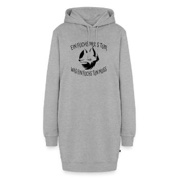 EIN FUCHS MUSS TUN,WAS EIN FUCHS TUN MUSS - Hoodie-Kleid - Grau meliert - Vorne