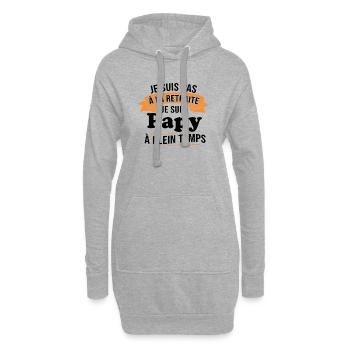 Je ne suis pas retraité je suis papy à plein temps - Sweat-shirt à capuche long Femme - gris chiné - Devant