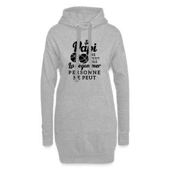 Si Papi Ne Peut Pas La Dégommer Personne Ne Peut - Sweat-shirt à capuche long Femme - gris chiné - Devant