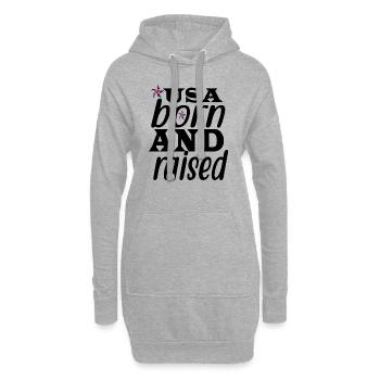 Usa né et élevé le 4 juillet - Sweat-shirt à capuche long Femme - gris chiné - Devant
