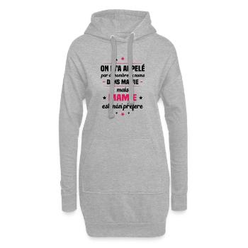 Mon nom parfait est mamie, Cadeau Grand-mère - Sweat-shirt à capuche long Femme - gris chiné - Devant