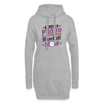Laut und stolzer Baseball-Mutter - Hoodie-Kleid - Grau meliert - Vorne