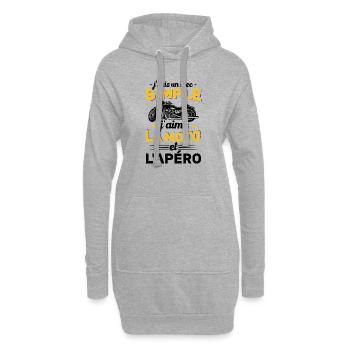 Je Suis Un Mec Simple J'aime La Moto Et L'apéro - Sweat-shirt à capuche long Femme - gris chiné - Devant