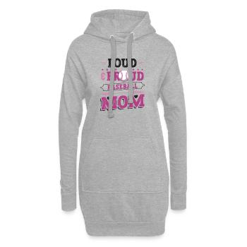 Laut und stolzer Baseball-Mutter - Hoodie-Kleid - Grau meliert - Vorne