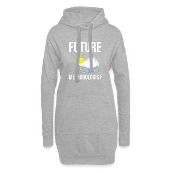 Futur météorologue - Sweat-shirt à capuche long Femme - gris chiné - Devant