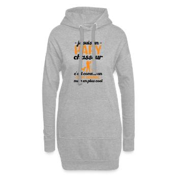 Je suis un papy chasseur comme un papy normal - Sweat-shirt à capuche long Femme - gris chiné - Devant