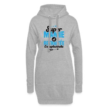 Super mamie et retraitée exceptionnelle - Sweat-shirt à capuche long Femme - gris chiné - Devant