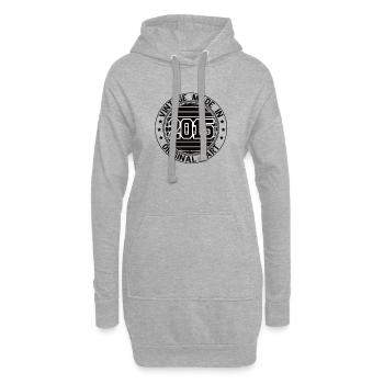 Vintage Made In 2015 Original Part Geburtstag 2015 - Hoodie-Kleid - Grau meliert - Vorne